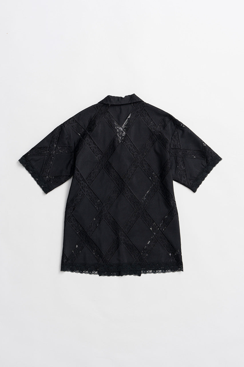 Cross-Lace Open-Neck Shirt - 26SUMMER 2nd