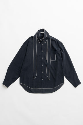 Contrast Trim Sheer Shirt - 2026 SPRING