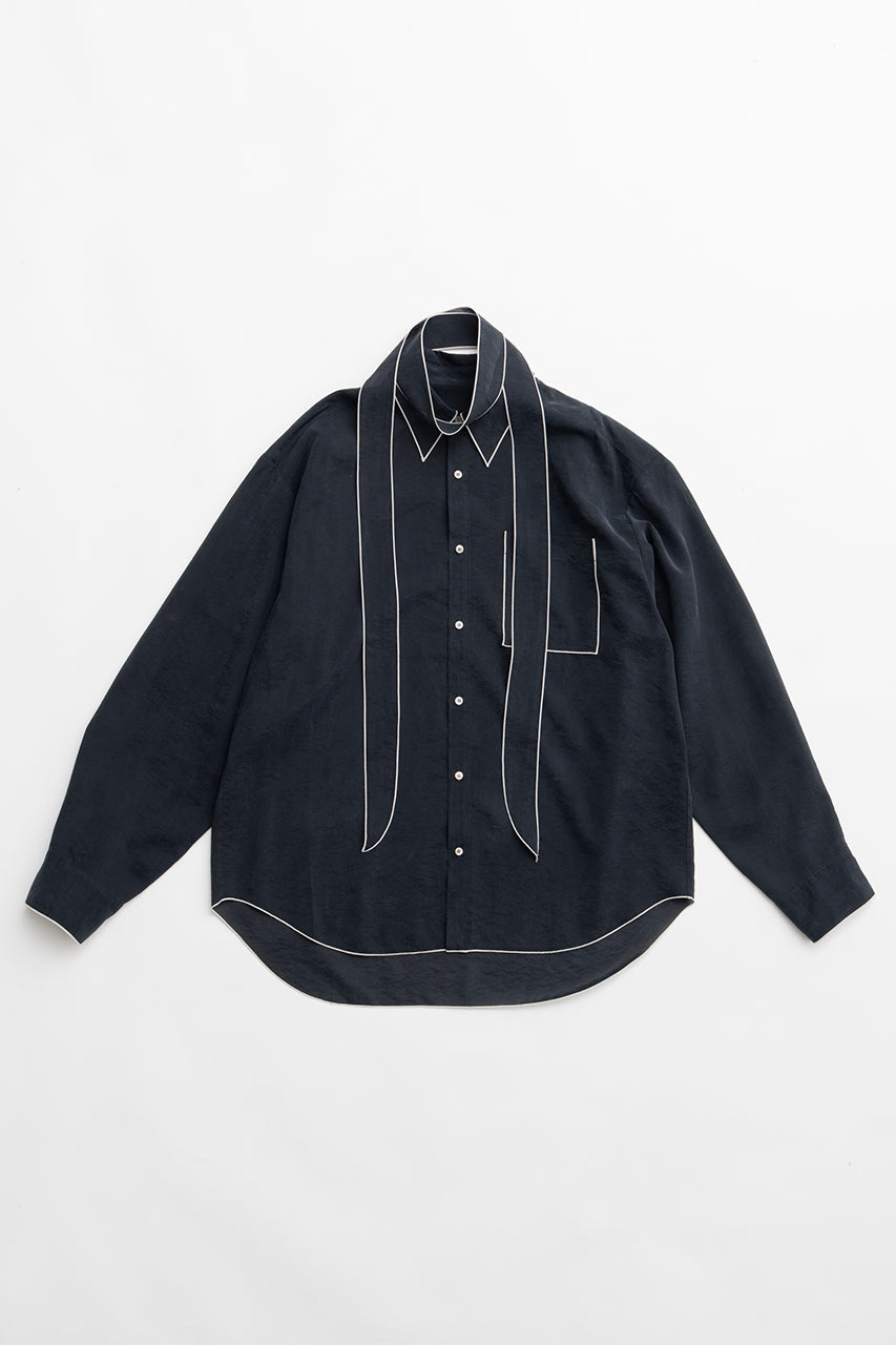 Contrast Trim Sheer Shirt - 2026 SPRING