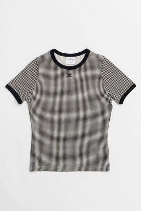 Contrast Houndstooth T-Shirt