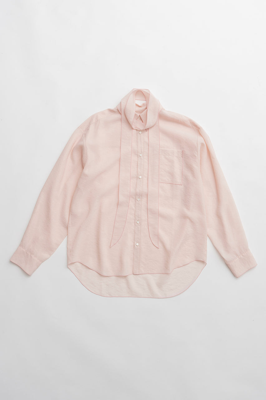 Contrast Trim Sheer Shirt - 2026 SPRING