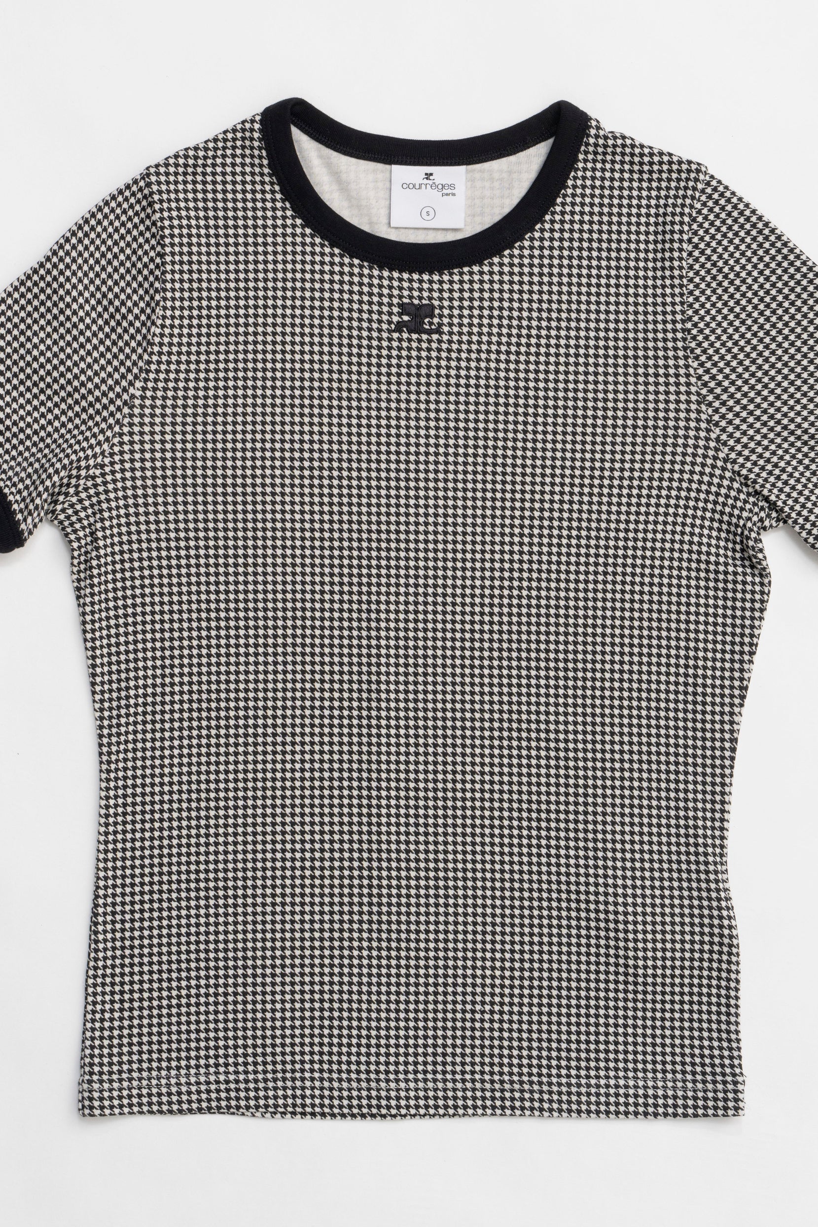 Contrast Houndstooth T-Shirt