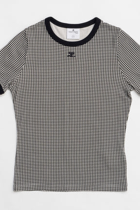 Contrast Houndstooth T-Shirt