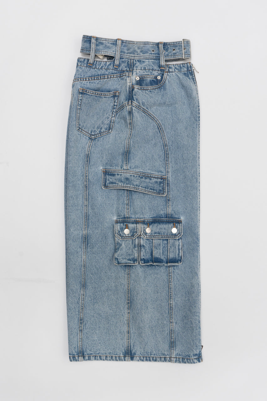 Denim Cargo Skirt