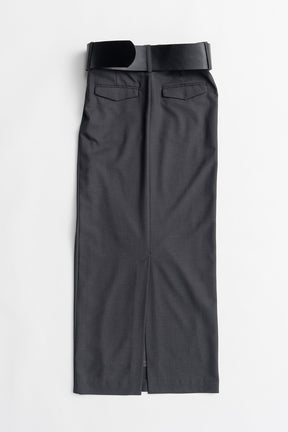 Wide Belt Long Skirt - 2026WINTER
