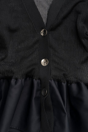 Sheer Combine Peplum Cardigan - 2026 SPRING