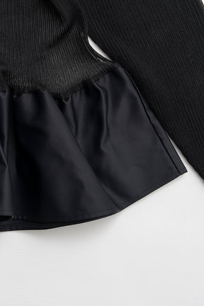 Sheer Combine Peplum Cardigan - 2026 SPRING