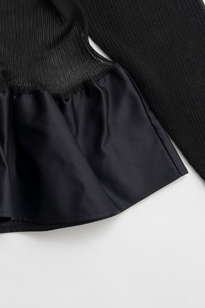 Sheer Combine Peplum Cardigan - 2026 SPRING