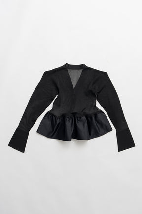 Sheer Combine Peplum Cardigan - 2026 SPRING