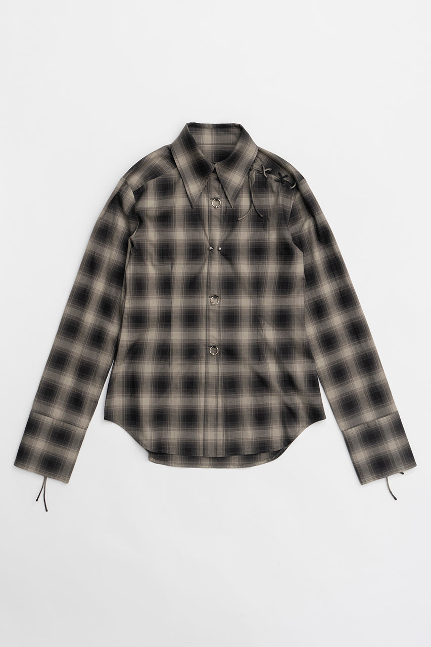 [24Autumn PRE ORDER] Multi Check Body Pierce Shirt