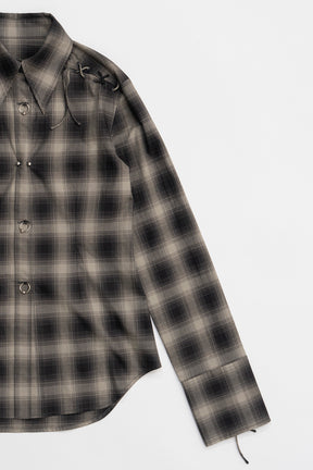 [24Autumn PRE ORDER] Multi Check Body Pierce Shirt