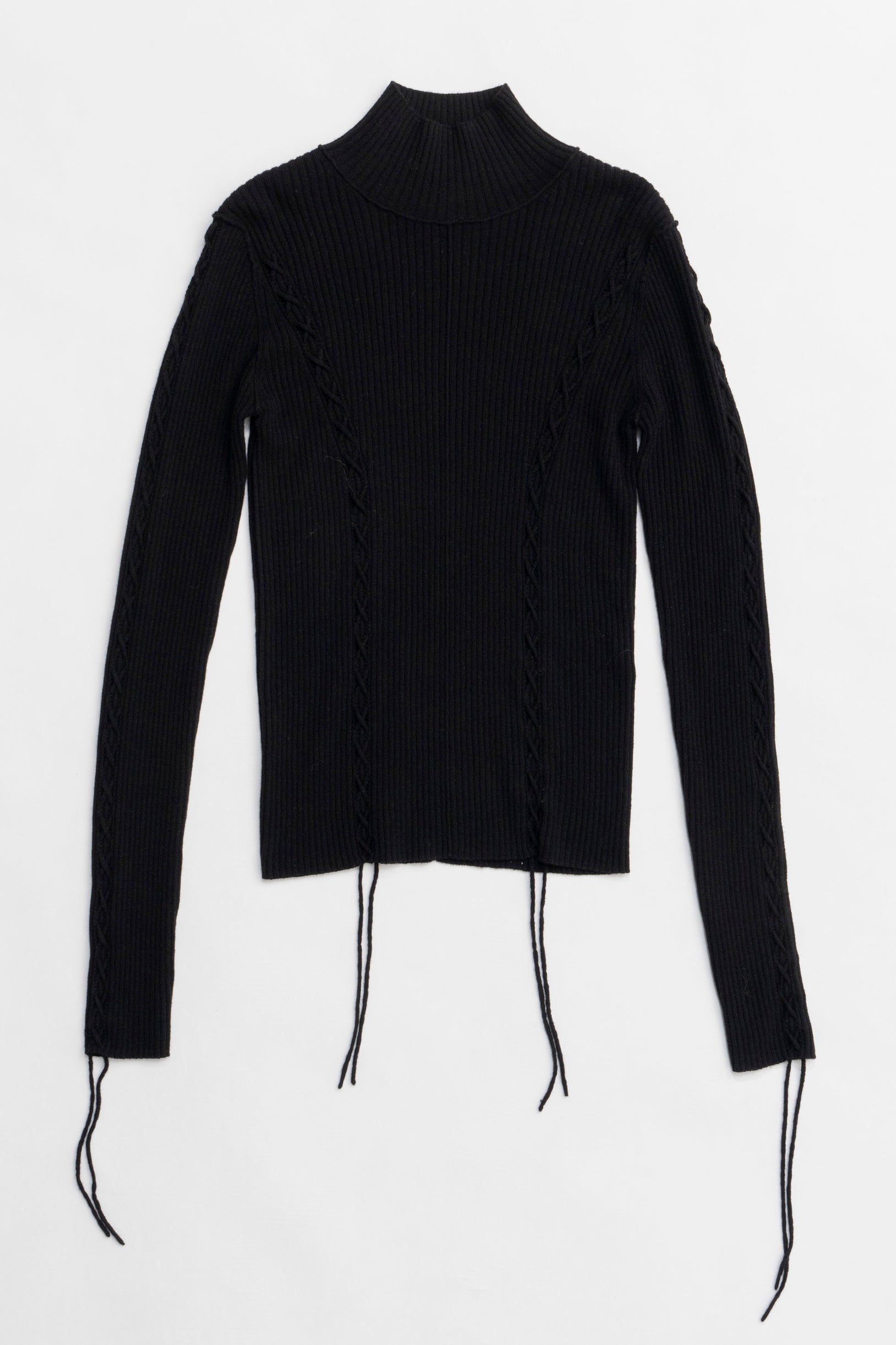 【24WINTER PRE ORDER】Merino Wool Lace-Up Turtleneck