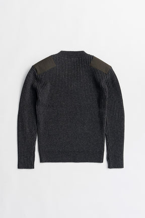 Shoulder Patch V-Neck Rib Knit - 2026WINTER