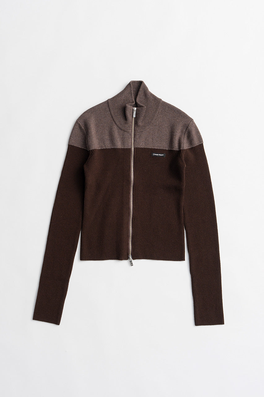 Front Zip Bicolor Knit - 2026WINTER