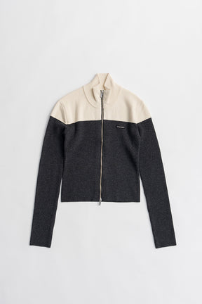 Front Zip Bicolor Knit - 2026WINTER
