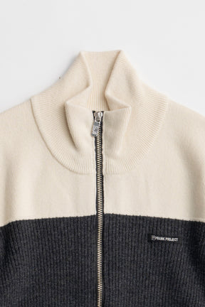 Front Zip Bicolor Knit - 2026WINTER