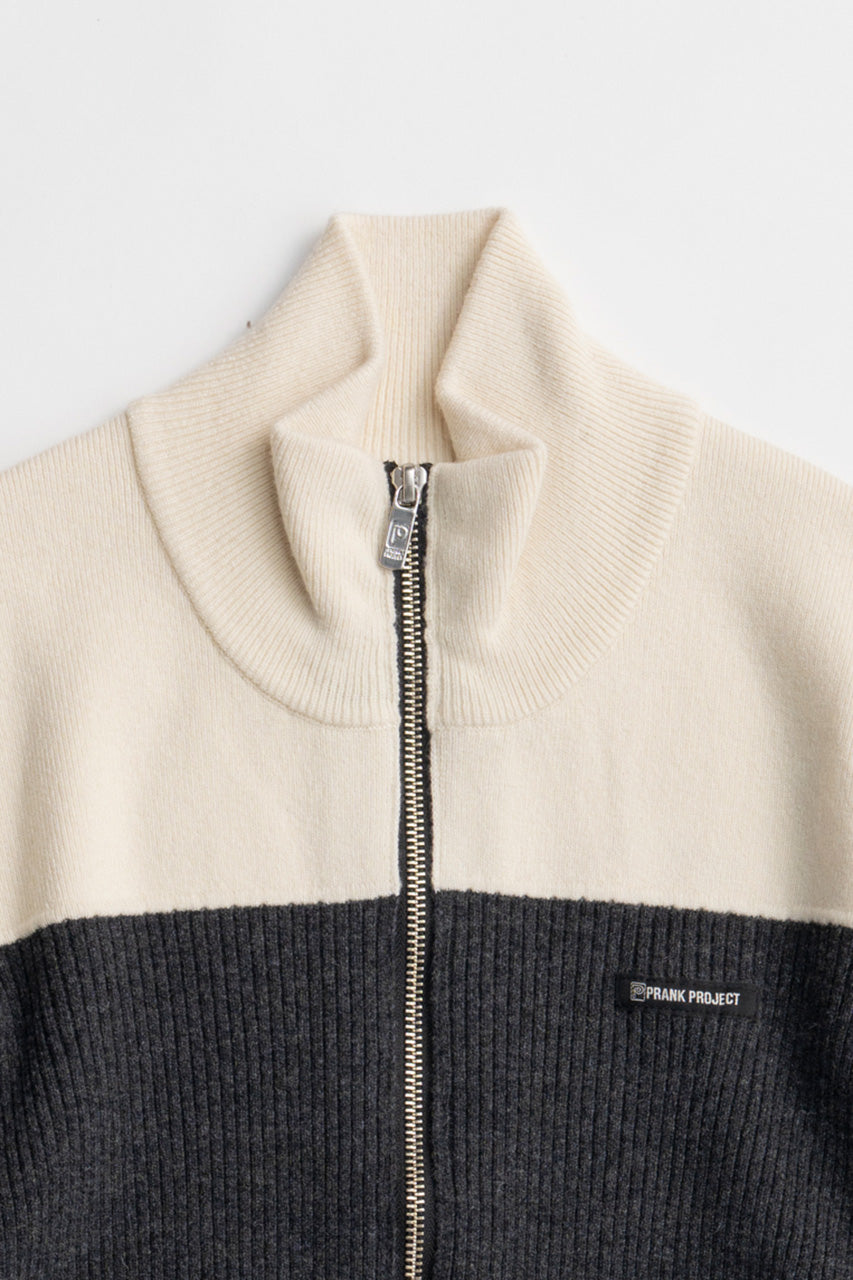 Front Zip Bicolor Knit - 2026WINTER
