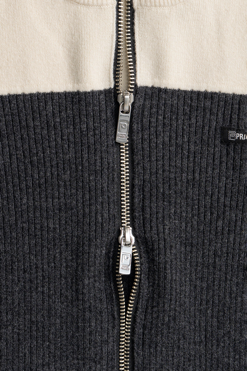 Front Zip Bicolor Knit - 2026WINTER
