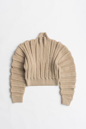 Half-Zip Accordion Knit - 2026WINTER