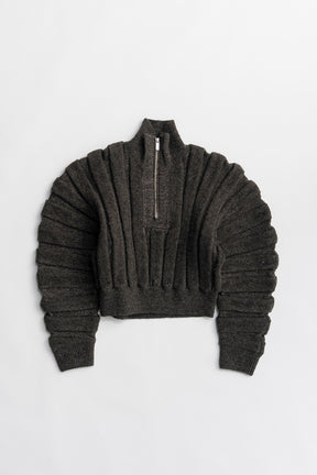 Half-Zip Accordion Knit - 2026WINTER