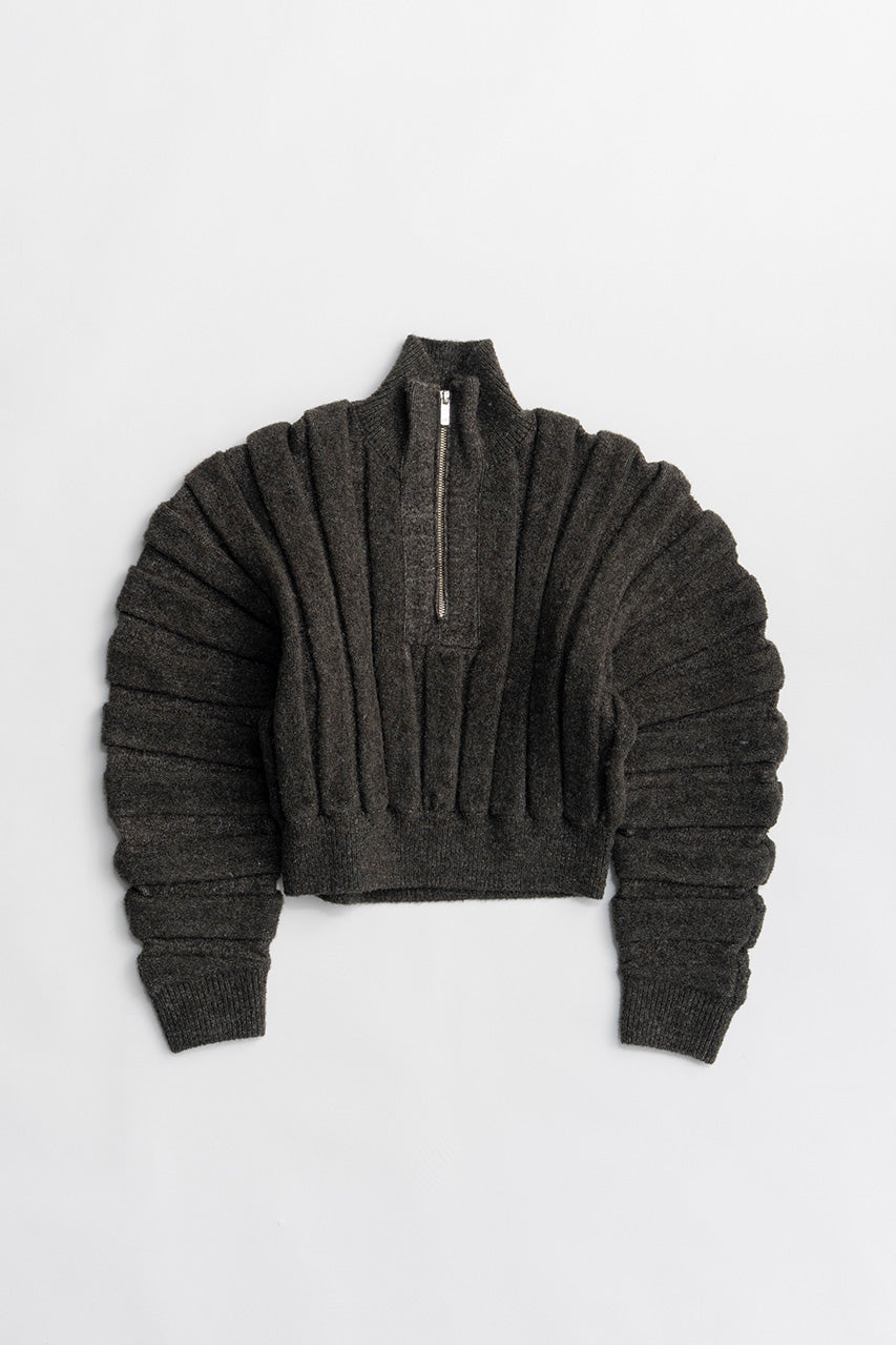 Half-Zip Accordion Knit - 2026WINTER