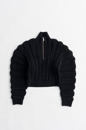 Half-Zip Accordion Knit - 2026WINTER