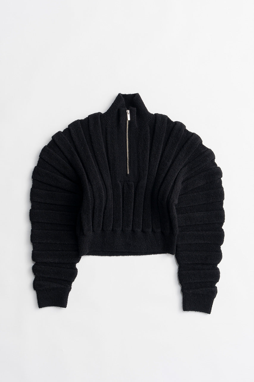 Half-Zip Accordion Knit - 2026WINTER