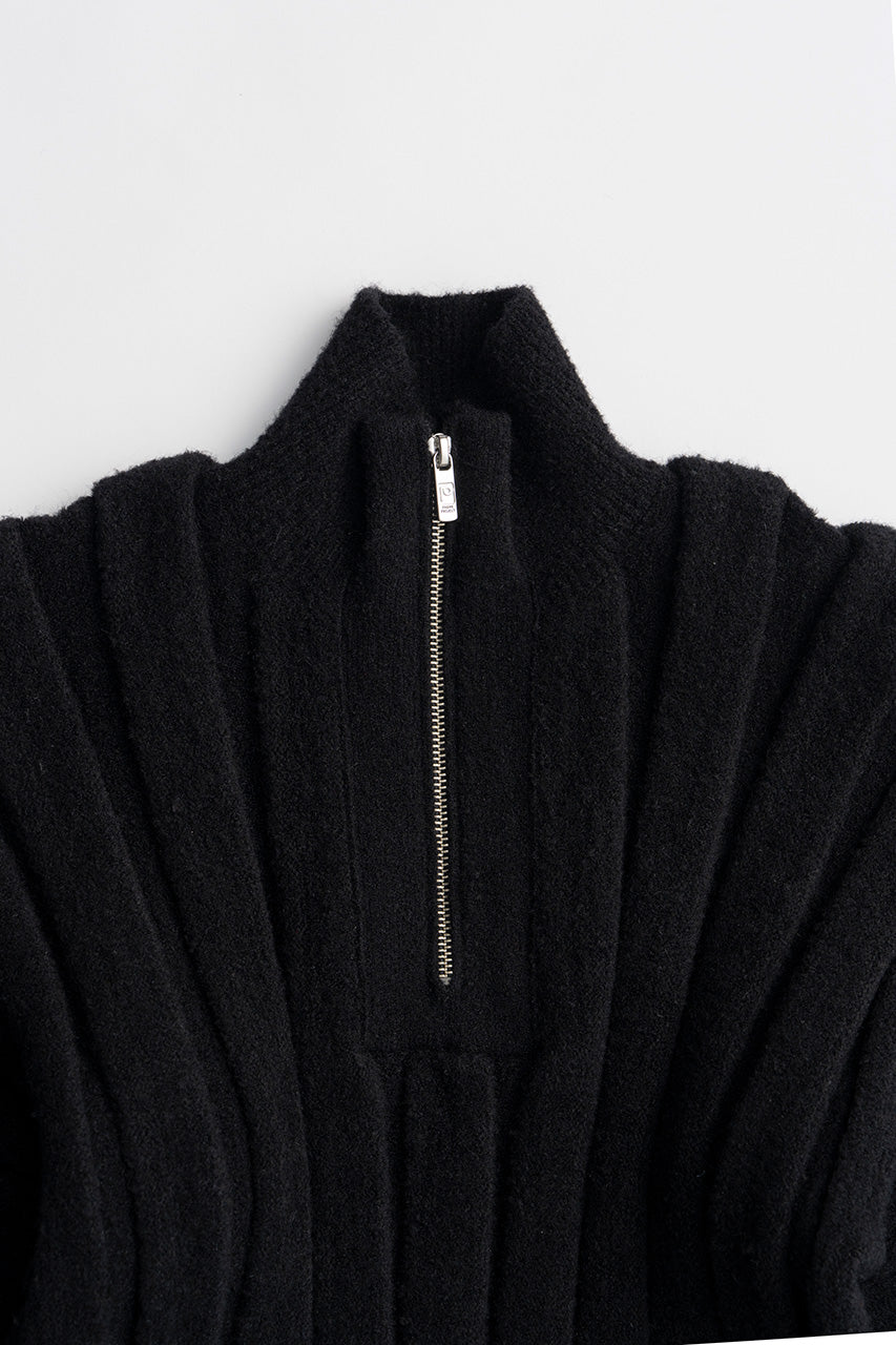 Half-Zip Accordion Knit - 2026WINTER