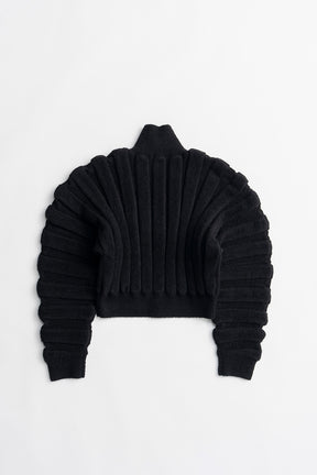 Half-Zip Accordion Knit - 2026WINTER