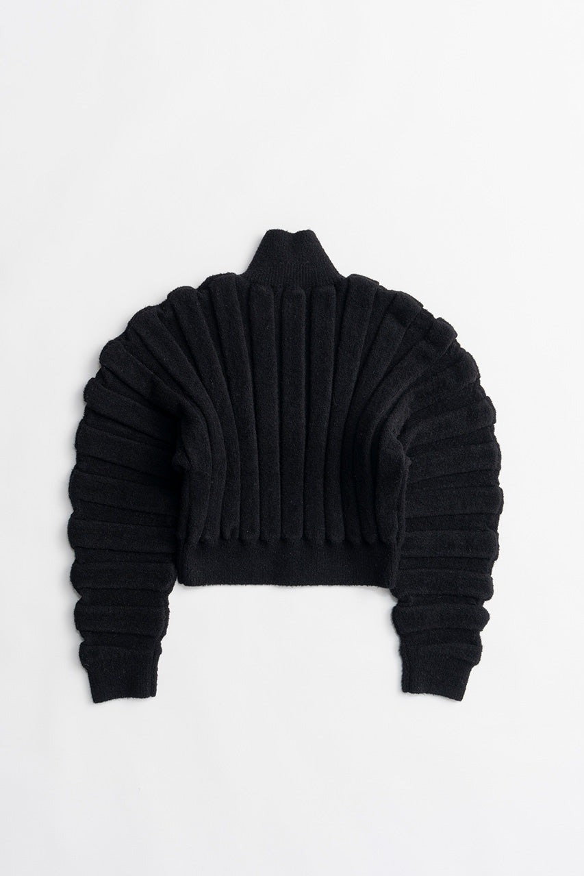 Half-Zip Accordion Knit - 2026WINTER
