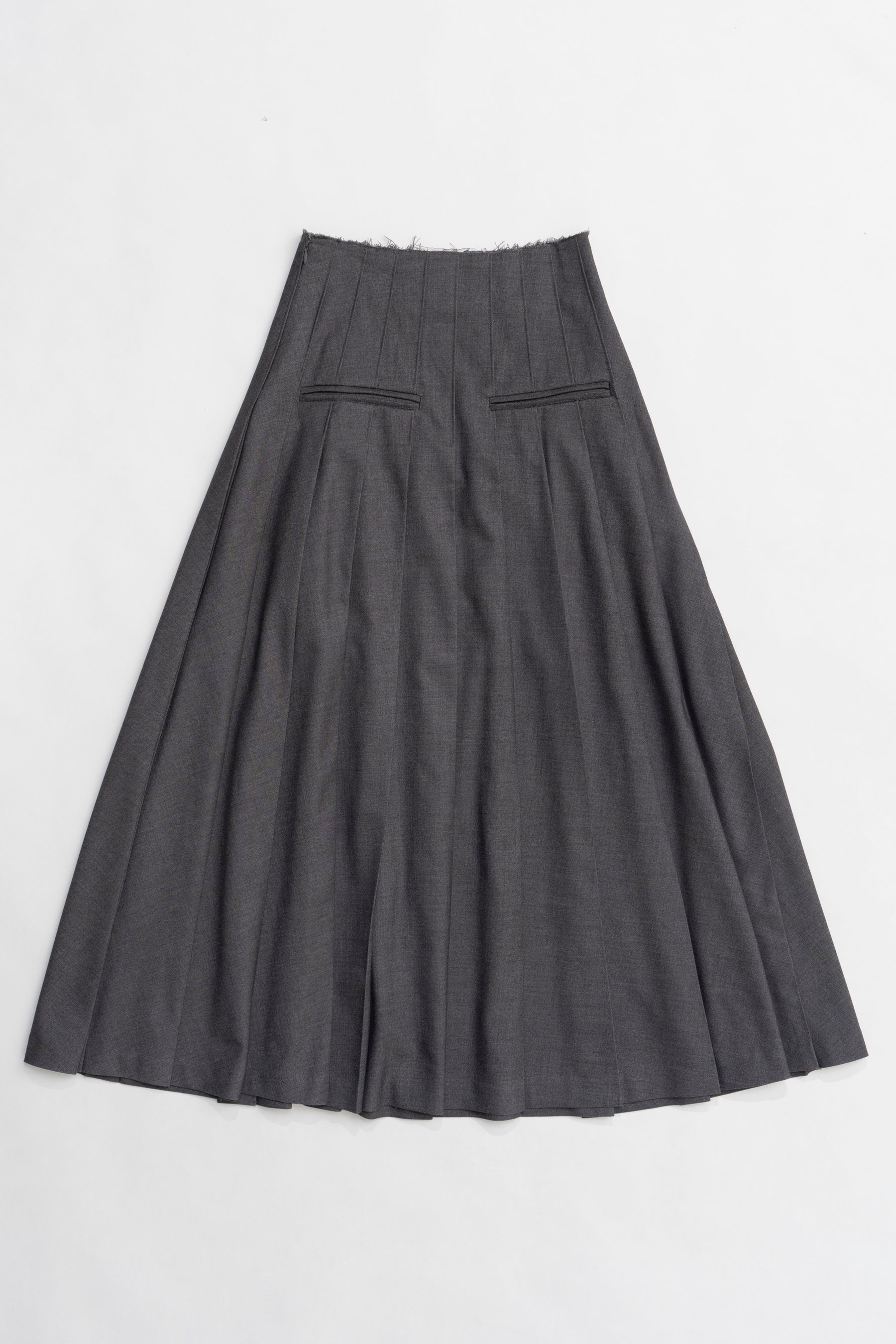 【24WINTER PRE ORDER】Wool Maxi Pleated Skirt