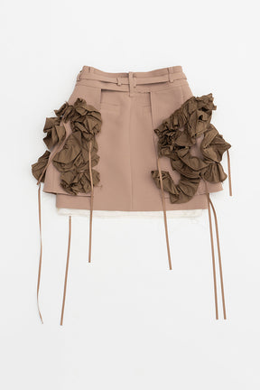 Ruffle Wrap Mini Skirt