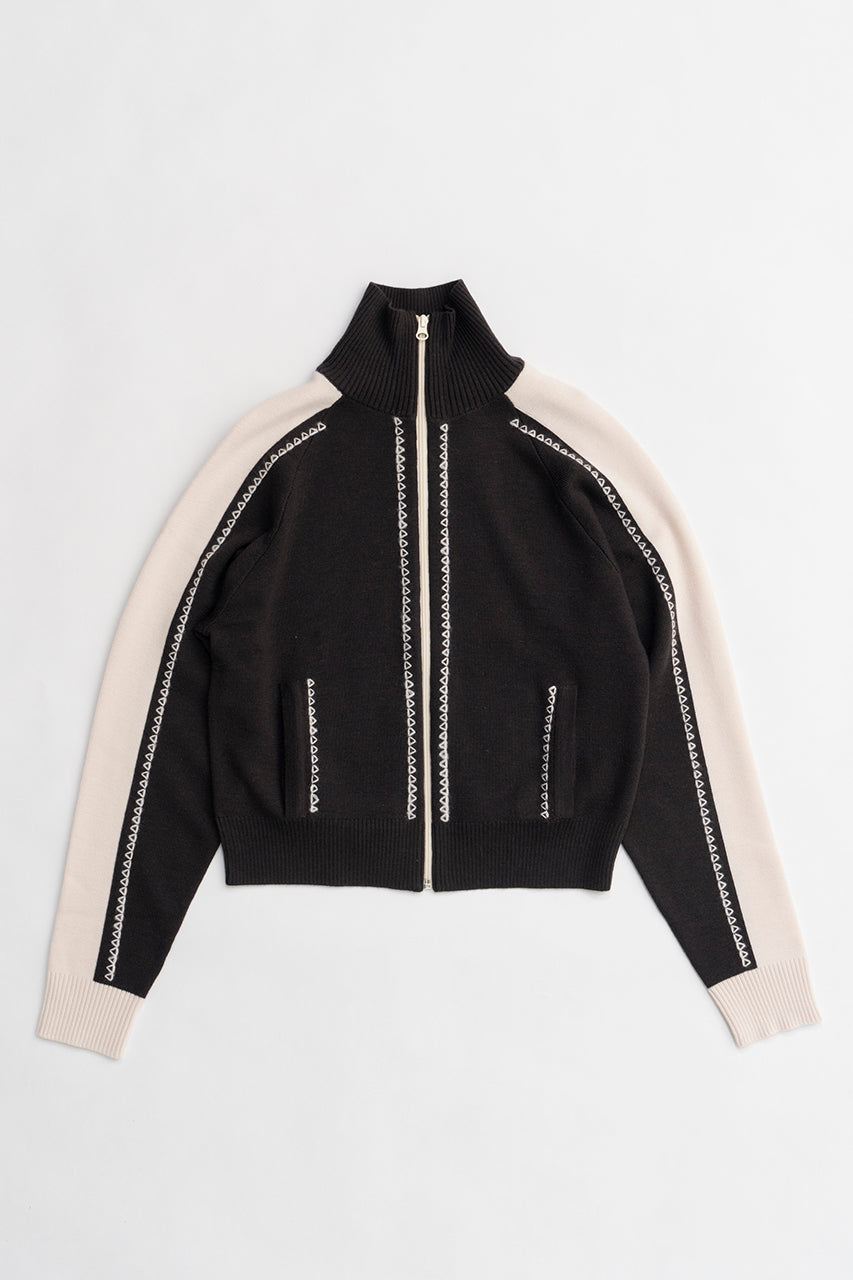 Embroidered Knitted Track Jacket