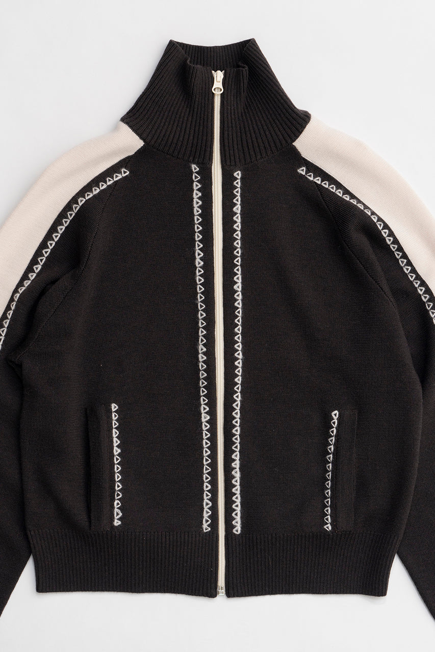 Embroidered Knitted Track Jacket