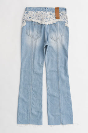 Denim Pants With Lace