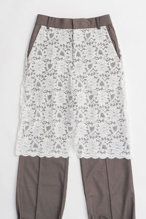 Tailored Trousers With Laced Skirt