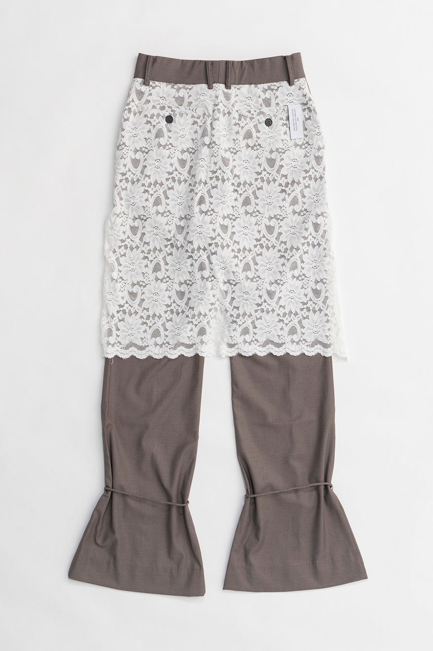 Tailored Trousers With Laced Skirt