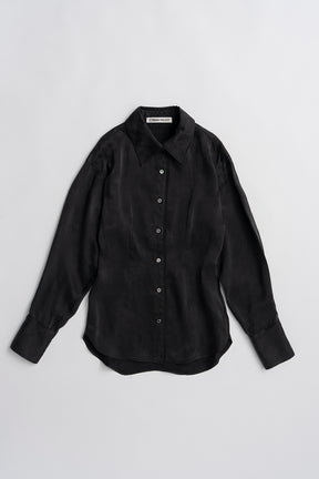 Satin Cinched Waist Shirt - 26SUMMER