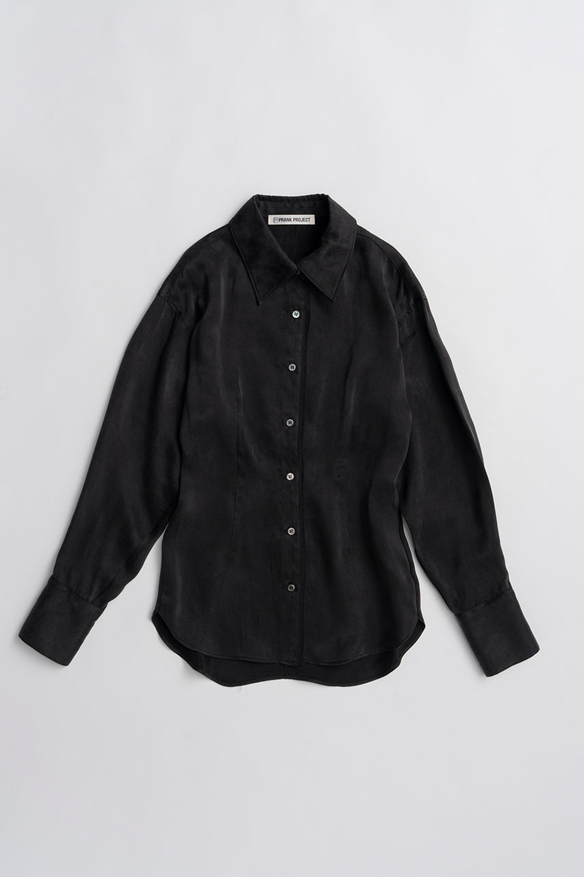 Satin Cinched Waist Shirt - 26SUMMER