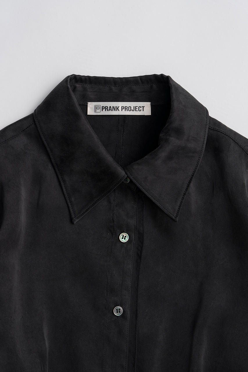 Satin Cinched Waist Shirt - 26SUMMER