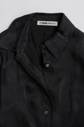 Satin Cinched Waist Shirt - 26SUMMER