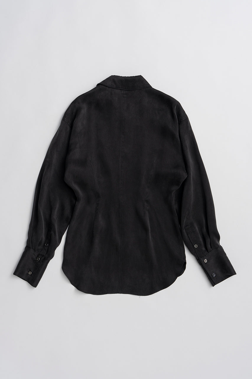 Satin Cinched Waist Shirt - 26SUMMER