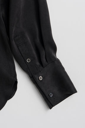 Satin Cinched Waist Shirt - 26SUMMER