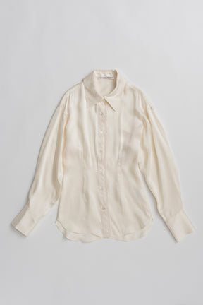 Satin Cinched Waist Shirt - 26SUMMER