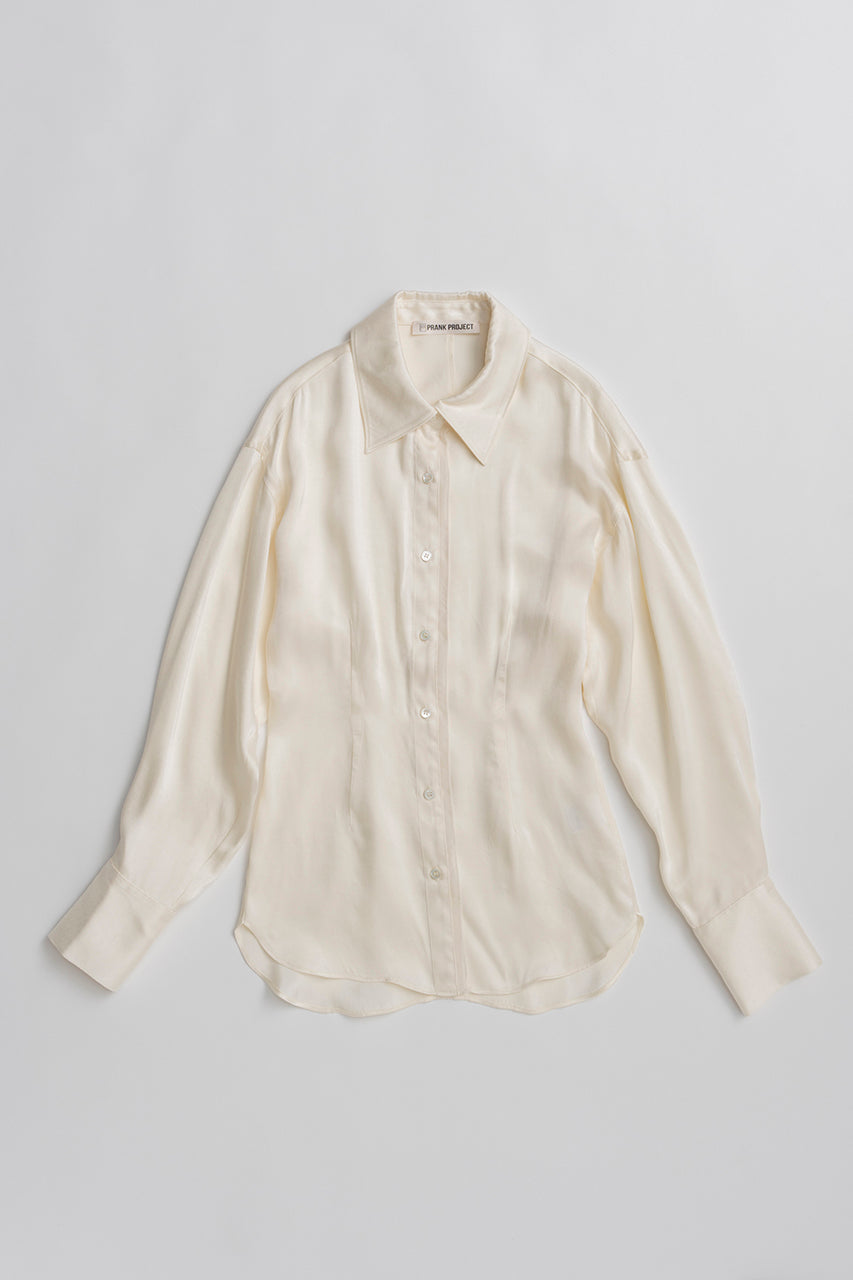 Satin Cinched Waist Shirt - 26SUMMER