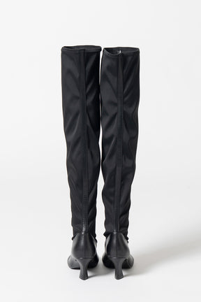 Fabric Combination Stretch Long Boots - 2026AUTUMN