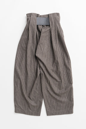 High-Waist Belt Stripe Pants - 2026AUTUMN