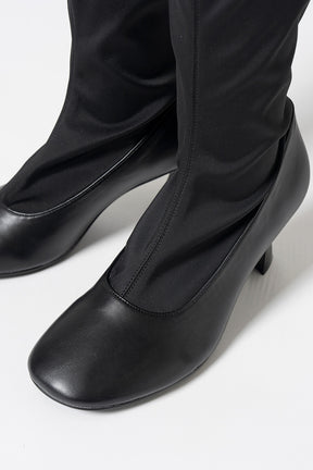 Fabric Combination Stretch Long Boots - 2026AUTUMN