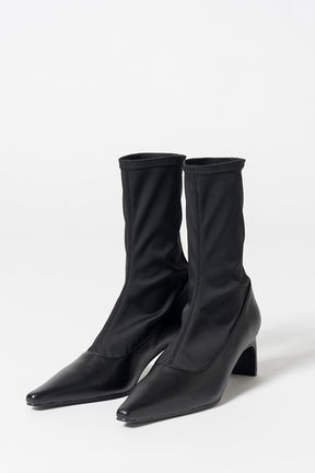 Fabric Combination Stretch Short Boots - 2026AUTUMN