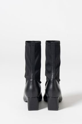 Fabric Combination Stretch Short Boots - 2026AUTUMN